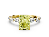 Yellow gold Fancy Yellow Radiant  Solitaire Marquise Side Stone Prong Setting Ring_44