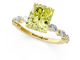 Yellow gold Fancy Yellow Radiant  Solitaire Marquise Side Stone Prong Setting Ring_45