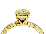 Yellow gold Fancy Yellow Radiant  Solitaire Marquise Side Stone Prong Setting Ring_48