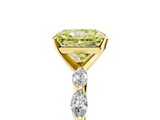 Yellow gold Fancy Yellow Radiant  Solitaire Marquise Side Stone Prong Setting Ring_49