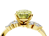 Yellow gold Fancy Yellow Radiant  Solitaire Marquise Twist Band with Six-Prong Setting_63