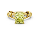 Yellow gold Fancy Yellow Radiant  Solitaire Milgrain Diamond Engagement Ring with Bezel and Marquise Band_126