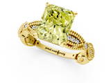 Yellow gold Fancy Yellow Radiant  Solitaire Milgrain Diamond Engagement Ring with Bezel and Marquise Band_127