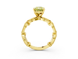 Yellow gold Fancy Yellow Radiant  Solitaire Milgrain Diamond Engagement Ring with Bezel and Marquise Band_129