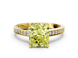Yellow gold Fancy Yellow Radiant  Solitaire Pavé Band Prong Setting Ring_20