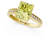Yellow gold Fancy Yellow Radiant  Solitaire Pavé Band Prong Setting Ring_21