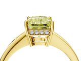 Yellow gold Fancy Yellow Radiant  Solitaire Pavé Band Prong Setting Ring_24