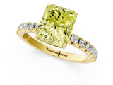 Yellow gold Fancy Yellow Radiant  Solitaire Pavé Band with Four-Prong Setting_152