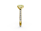 Yellow gold Fancy Yellow Radiant  Solitaire Pavé Band with Four-Prong Setting_153