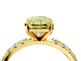 Yellow gold Fancy Yellow Radiant  Solitaire Pavé Band with Four-Prong Setting_155