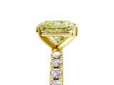 Yellow gold Fancy Yellow Radiant  Solitaire Pavé Band with Four-Prong Setting_156