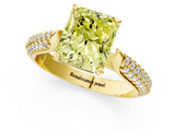 Yellow gold Fancy Yellow Radiant  Solitaire Pavé Diamond Engagement Ring with Four-Prong Setting_138