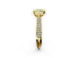 Yellow gold Fancy Yellow Radiant  Solitaire Pavé Diamond Engagement Ring with Four-Prong Setting_139