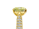 Yellow gold Fancy Yellow Radiant  Solitaire Pavé Diamond Engagement Ring with Four-Prong Setting_142