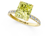 Yellow gold Fancy Yellow Radiant  Solitaire Pavé Diamond Engagement Ring with Four-Prong Setting_25