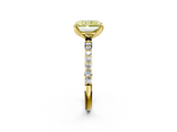 Yellow gold Fancy Yellow Radiant  Solitaire Pavé Diamond Engagement Ring with Four-Prong Setting_26