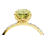 Yellow gold Fancy Yellow Radiant  Solitaire Pavé Diamond Engagement Ring with Four-Prong Setting_28