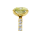Yellow gold Fancy Yellow Radiant  Solitaire Pavé Diamond Engagement Ring with Four-Prong Setting_29