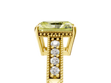 Yellow gold Fancy Yellow Radiant  Solitaire Pavé Diamond Milgrain Engagement Ring with Four-Prong Setting_24