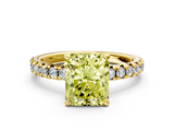 Yellow gold Fancy Yellow Radiant  Solitaire Pave Diamond Engagement Ring with Four-Prong Setting_182