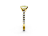 Yellow gold Fancy Yellow Radiant  Solitaire Pave Diamond Engagement Ring with Four-Prong Setting_184