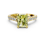 Yellow gold Fancy Yellow Radiant  Solitaire Pave Diamond Engagement Ring with Prong Setting_20