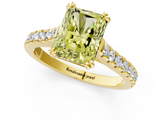 Yellow gold Fancy Yellow Radiant  Solitaire Pave Diamond Engagement Ring with Prong Setting_21