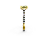 Yellow gold Fancy Yellow Radiant  Solitaire Pave Diamond Engagement Ring with Prong Setting_22