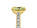 Yellow gold Fancy Yellow Radiant  Solitaire Pave Diamond Engagement Ring with Prong Setting_25