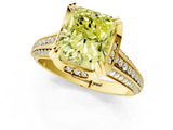 Yellow gold Fancy Yellow Radiant  Solitaire Pave Split Shank Ring with Four-Prong Setting_88