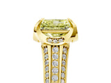 Yellow gold Fancy Yellow Radiant  Solitaire Pave Split Shank Ring with Four-Prong Setting_92