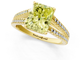 Yellow gold Fancy Yellow Radiant  Solitaire Split Shank Pavé Diamond Engagement Ring_372