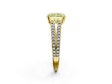 Yellow gold Fancy Yellow Radiant  Solitaire Split Shank Pavé Diamond Engagement Ring_373