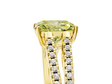 Yellow gold Fancy Yellow Radiant  Solitaire Split Shank Pavé Diamond Engagement Ring_376