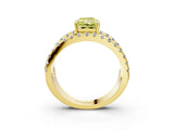Yellow gold Fancy Yellow Radiant  Solitaire Split Shank Pave Diamond Ring_52
