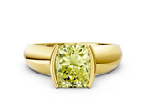 Yellow gold Fancy Yellow Radiant  Solitaire Tension Set Diamond Ring with Wide Band_20