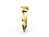 Yellow gold Fancy Yellow Radiant  Solitaire Tension Set Diamond Ring with Wide Band_22
