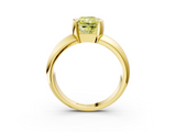 Yellow gold Fancy Yellow Radiant  Solitaire Tension Set Diamond Ring with Wide Band_23