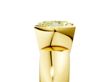 Yellow gold Fancy Yellow Radiant  Solitaire Tension Set Diamond Ring with Wide Band_25