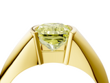 Yellow gold Fancy Yellow Radiant  Solitaire Tension Set Diamond Ring_24