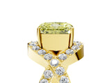 Yellow gold Fancy Yellow Radiant  Solitaire Twist Band Pavé Diamond Engagement Ring_37