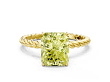 Yellow gold Fancy Yellow Radiant  Solitaire Twist Band Ring with Four-Prong Setting_68