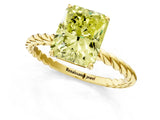 Yellow gold Fancy Yellow Radiant  Solitaire Twist Band Ring with Four-Prong Setting_69