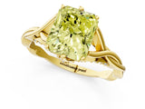 Yellow gold Fancy Yellow Radiant  Solitaire Twist Band Six-Prong Setting 1