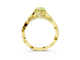 Yellow gold Fancy Yellow Radiant  Solitaire Twist Band Six-Prong Setting 3