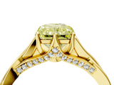 Yellow gold Fancy Yellow Radiant  Solitaire Twist Band Six-Prong Setting 4