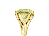 Yellow gold Fancy Yellow Radiant  Solitaire Twist Band Six-Prong Setting 5