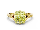Yellow gold Fancy Yellow Radiant  Solitaire Twist Band Six-Prong Setting