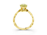 Yellow gold Fancy Yellow Radiant  Solitaire Twist Band with Leaf Prong Setting 3