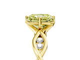 Yellow gold Fancy Yellow Radiant  Solitaire Twist Band with Leaf Prong Setting 5